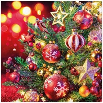 Bauble and Stars luncheon napkins